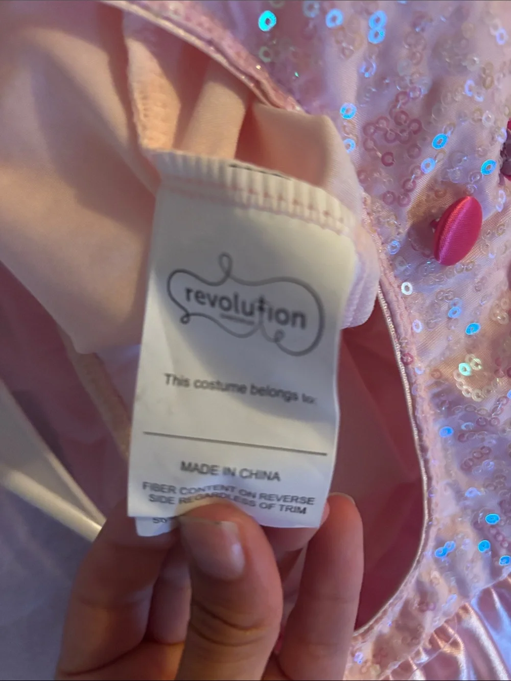 Revolution Pink Sequin Puff-Sleeve Princess Dress Costume